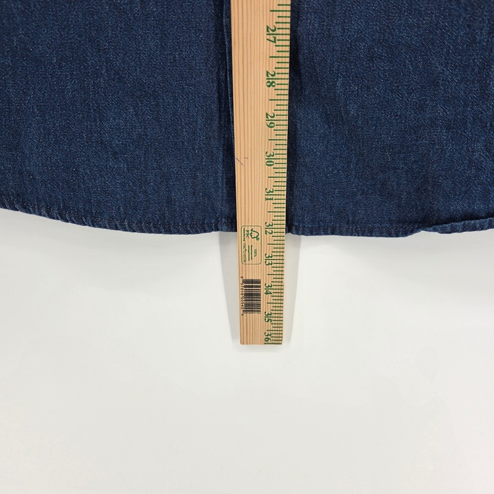 Wrangler‎ Men's 2XL Blue Denim Chambray Work Shirt Long Sleeve - Picture 6 of 7